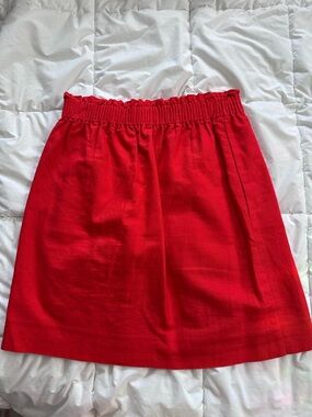 J. Crew Red Elastic-Waist Mini Skirt